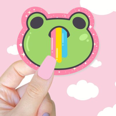 Sparkle Frog Pink Sticker
