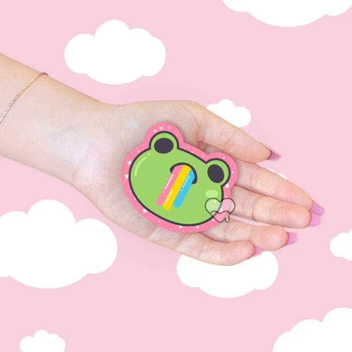 Sparkle Frog Pink Sticker