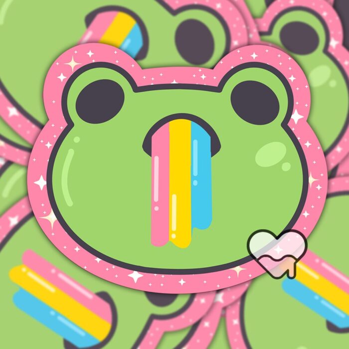 Sparkle Frog Pink Sticker