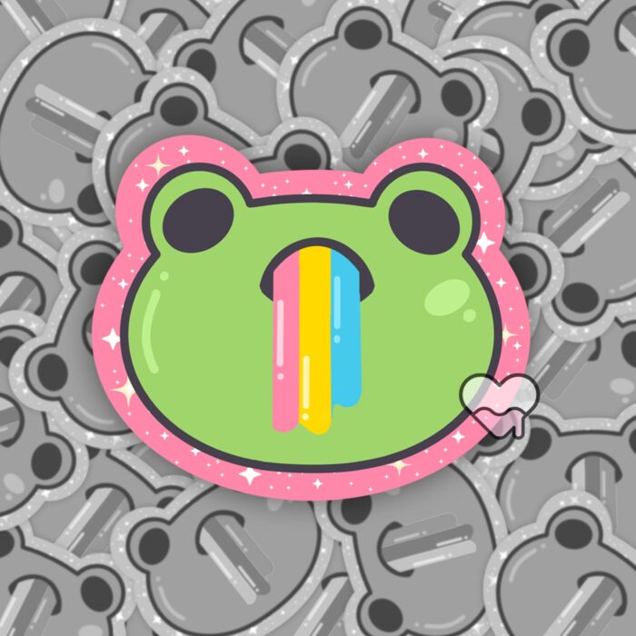 Sparkle Frog Pink Sticker