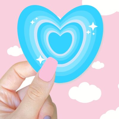Sparkle Heart Blue Sticker