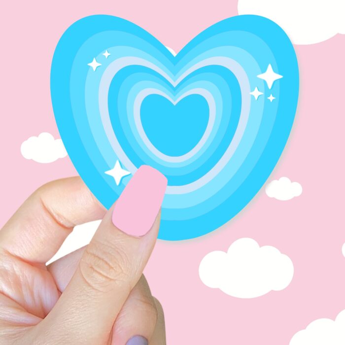 Sparkle Heart Blue Sticker