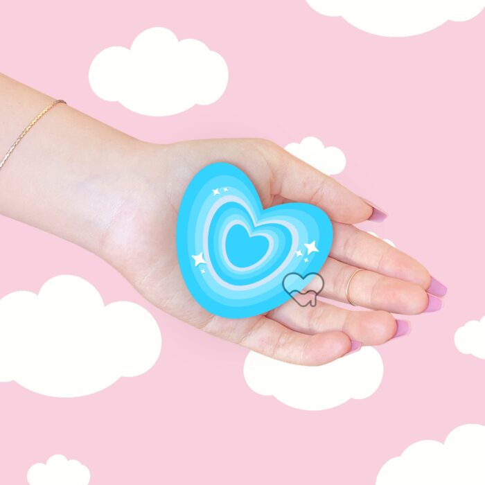 Sparkle Heart Blue Sticker