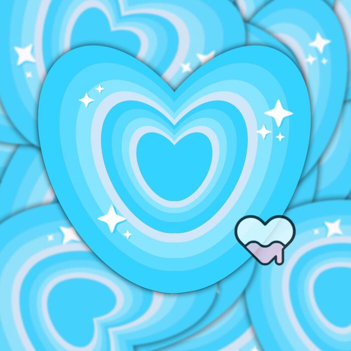 Sparkle Heart Blue Sticker