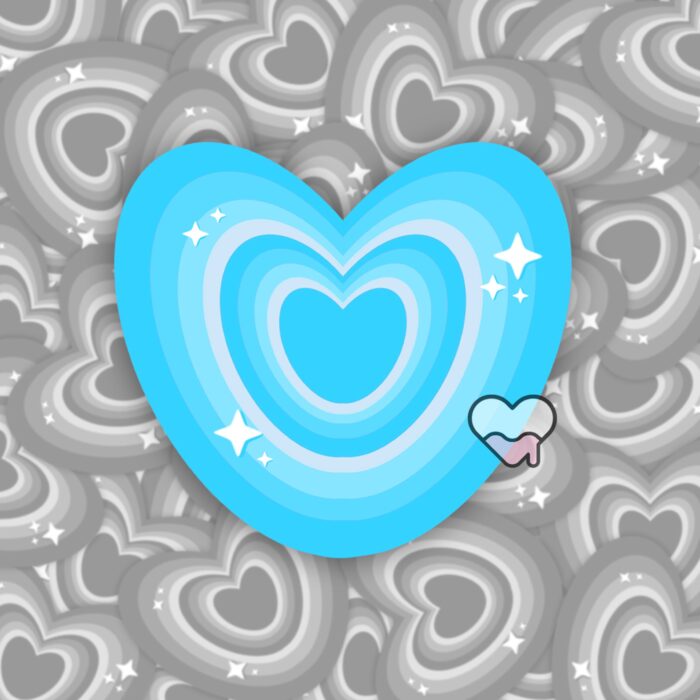 Sparkle Heart Blue Sticker