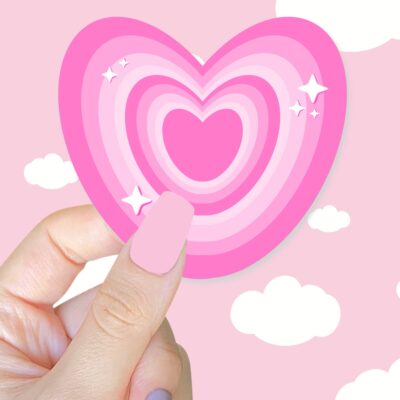 Sparkle Heart Pink Sticker