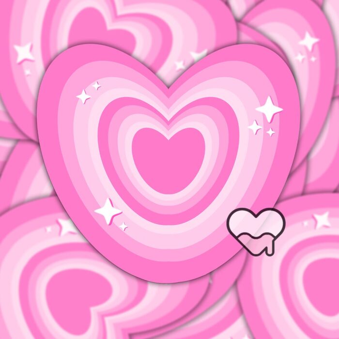 Sparkle Heart Pink Sticker