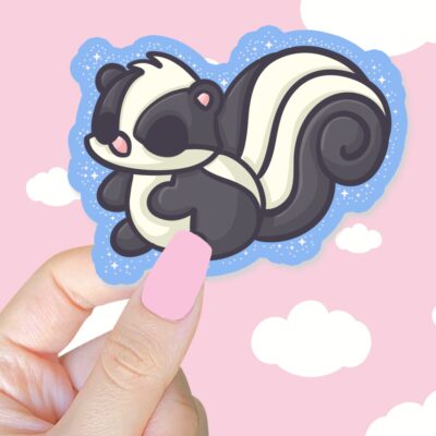 Sparkly Skunks Blue Sticker