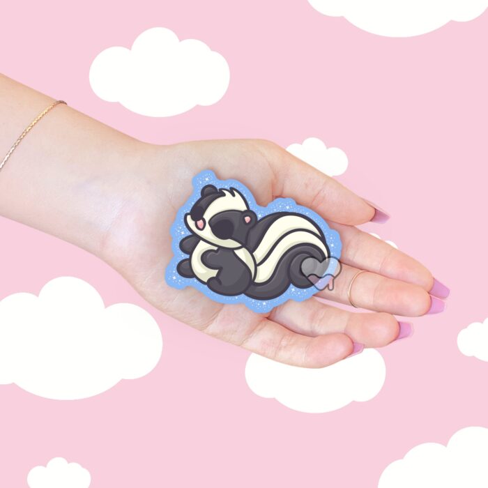 Sparkly Skunks Blue Sticker