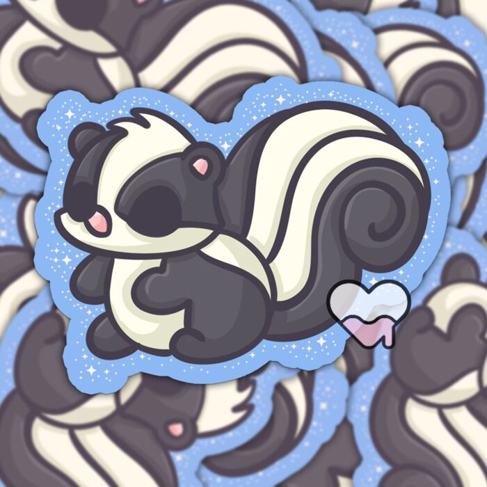 Sparkly Skunks Blue Sticker