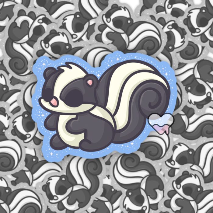 Sparkly Skunks Blue Sticker