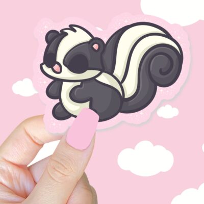 Sparkly Skunks Pink Sticker