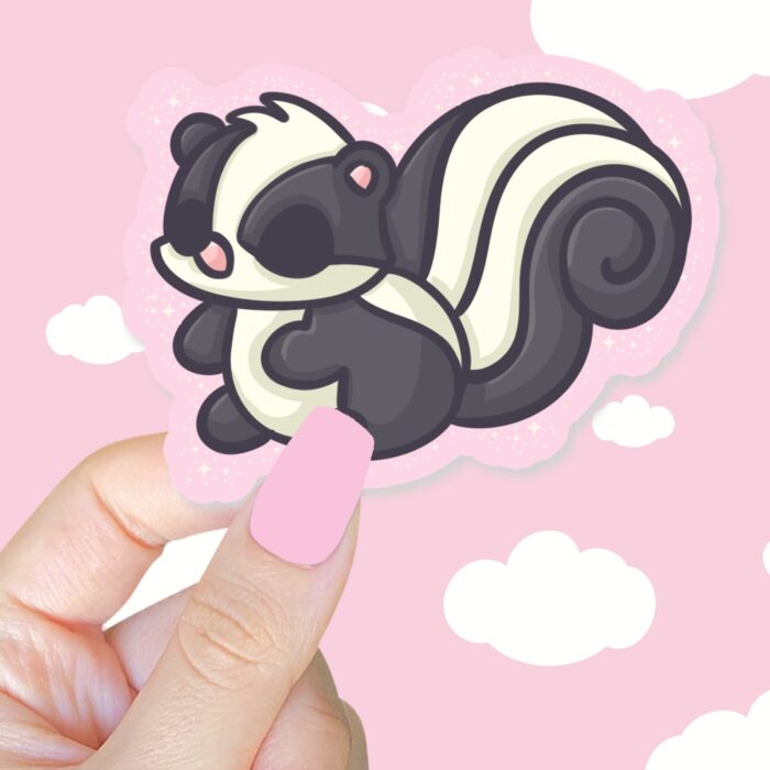 Sparkly Skunks Pink Sticker