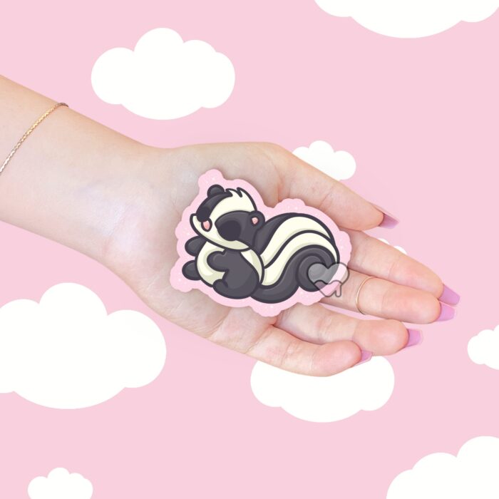 Sparkly Skunks Pink Sticker