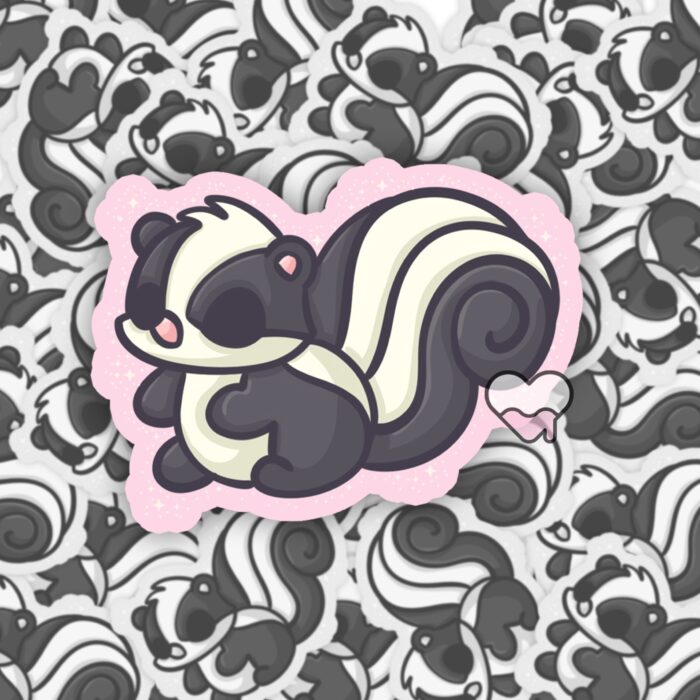 Sparkly Skunks Pink Sticker