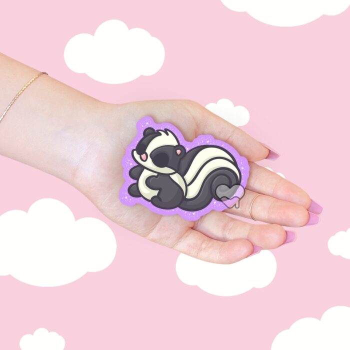 Sparkly Skunks Purple Sticker