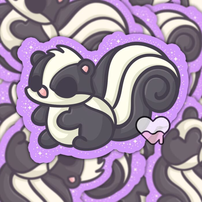 Sparkly Skunks Purple Sticker