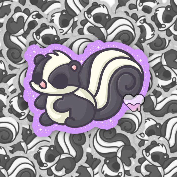 Sparkly Skunks Purple Sticker