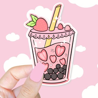 Strawberry Boba Sticker