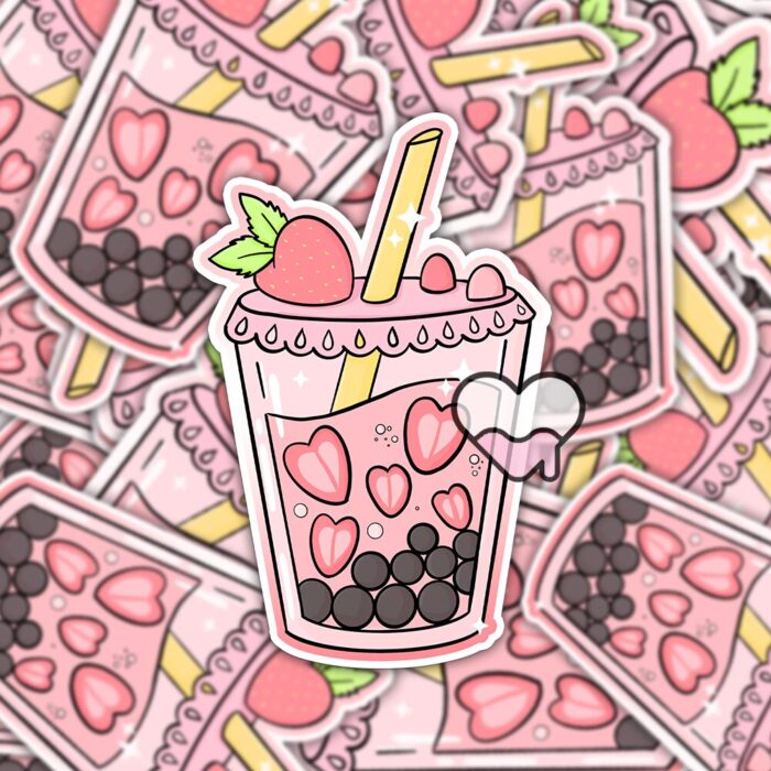 Strawberry Boba Sticker