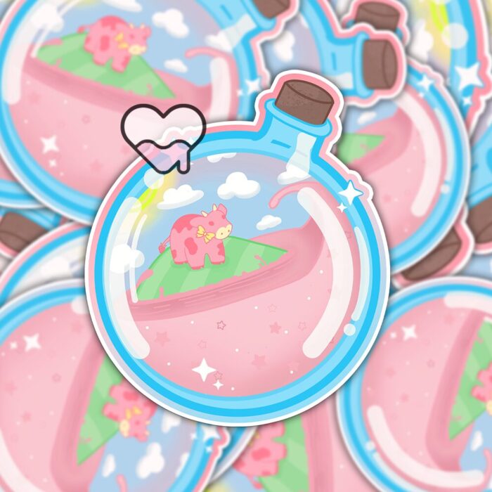 Strawberry Cow Potion Sticker