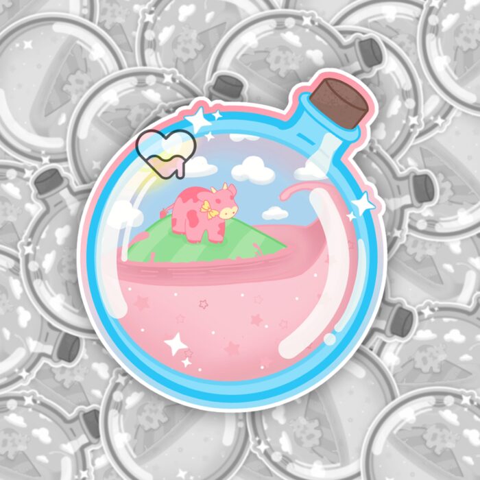 Strawberry Cow Potion Sticker