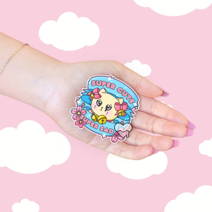Super Cute Super Sad Cat Sticker