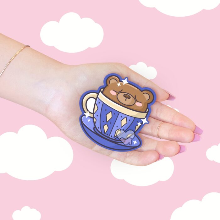 Teddy Tea Cup Sticker