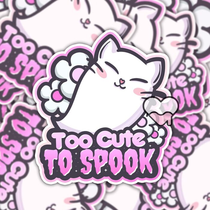 Too Cute To Spook Pink Sticker