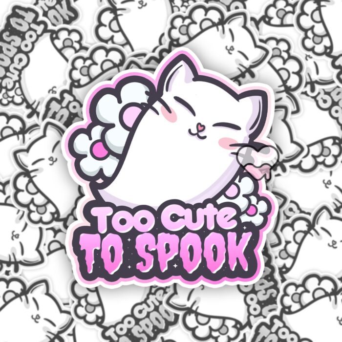 Too Cute To Spook Pink Sticker