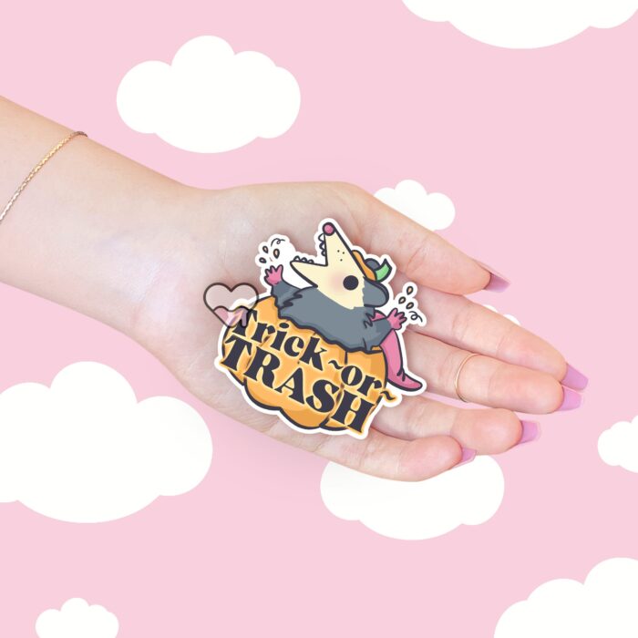 Trick Or Trash Possum Sticker