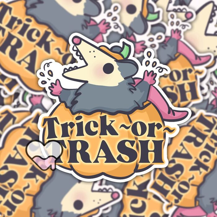 Trick Or Trash Possum Sticker