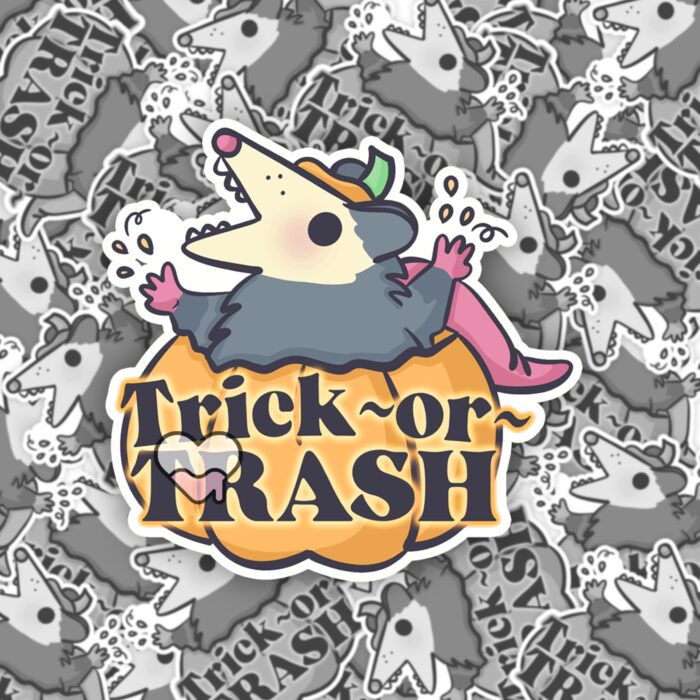 Trick Or Trash Possum Sticker