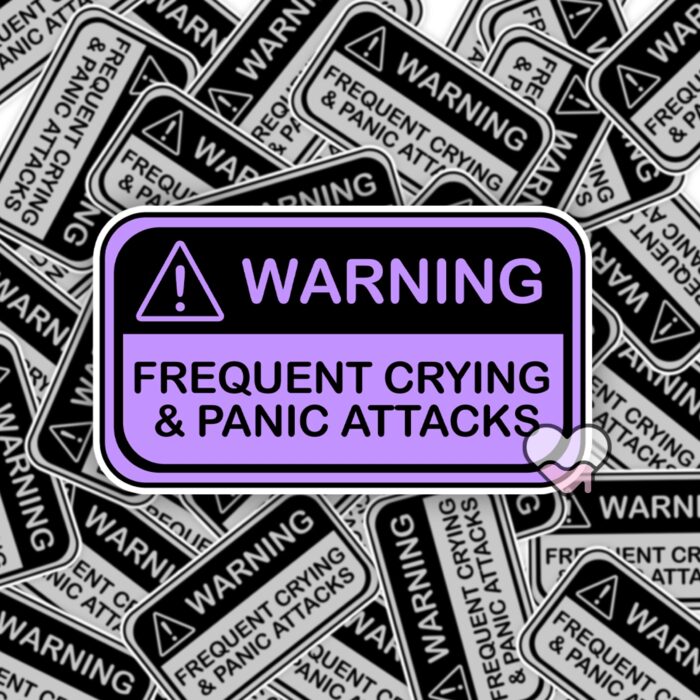 Warning Frequent Panic Attacks Purple Sticker