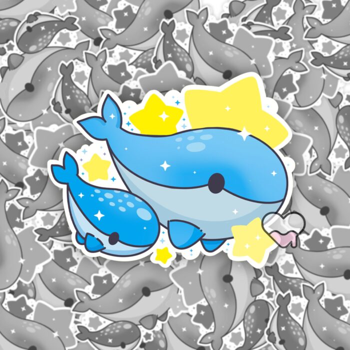 Whale Family Sticker