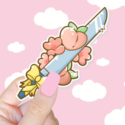 Yellow Peach Sword Sticker