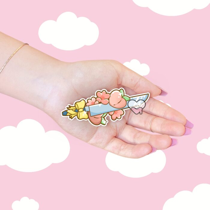 Yellow Peach Sword Sticker