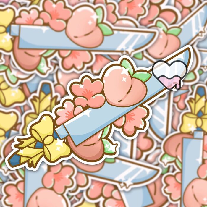Yellow Peach Sword Sticker
