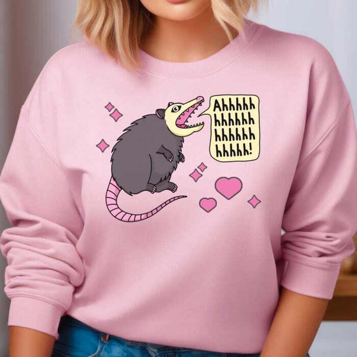 Ahhhh Possum Sweatshirt Model