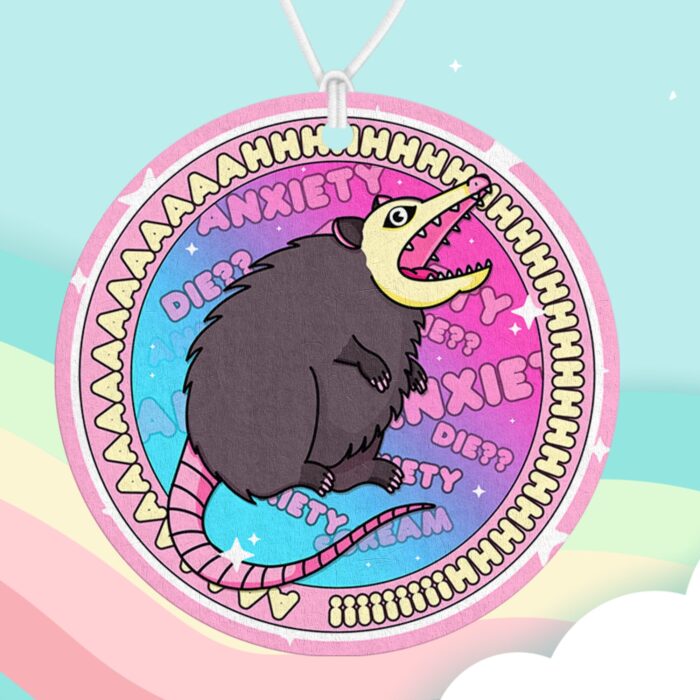 Anxiety Possum Round Air Freshener