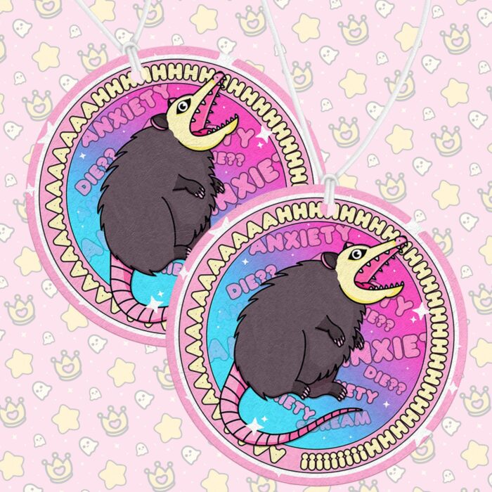 Anxiety Possum Round Air Freshener