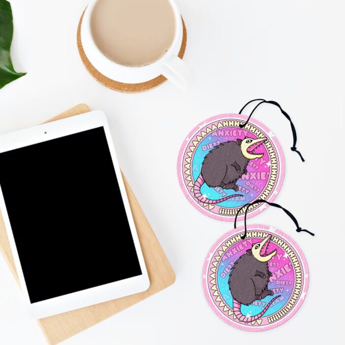 Anxiety Possum Round Air Freshener
