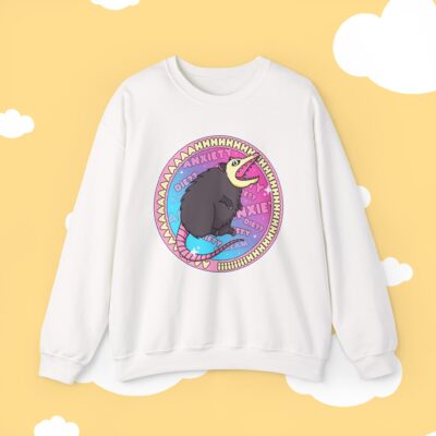 Anxiety Possum Round Sweatshirt