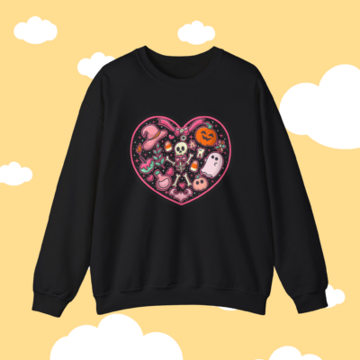 Black Skeleton Heart Sweatshirt