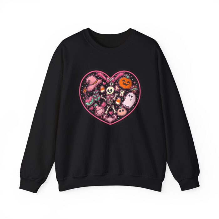 Black Skeleton Heart Sweatshirt - Black