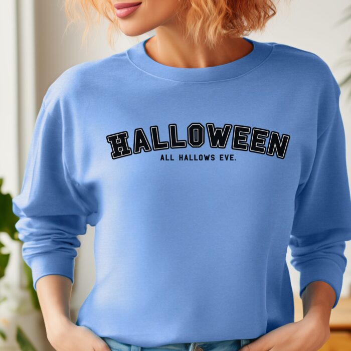 Black University Halloween Sweatshirt Model
