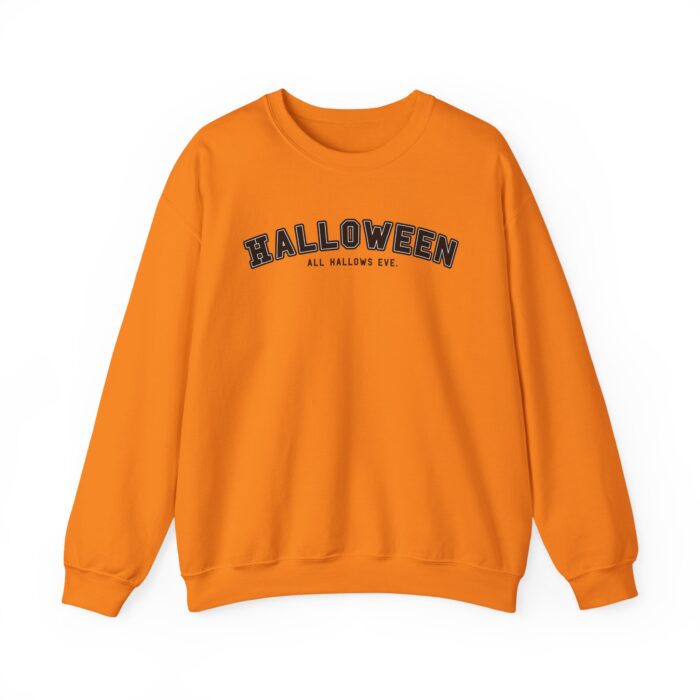 Black University Halloween Sweatshirt - Safety Orange