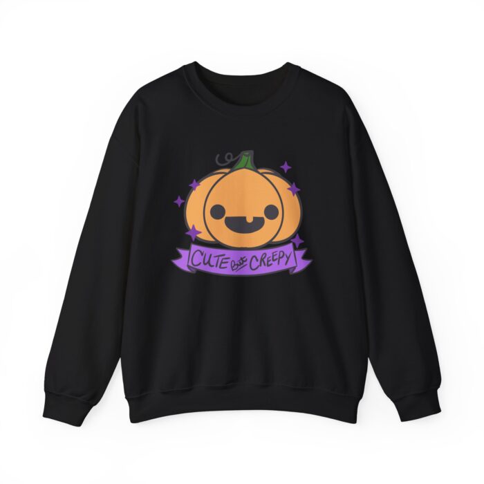 Cute But Creepy Pumpkin Sweatshirt - Black