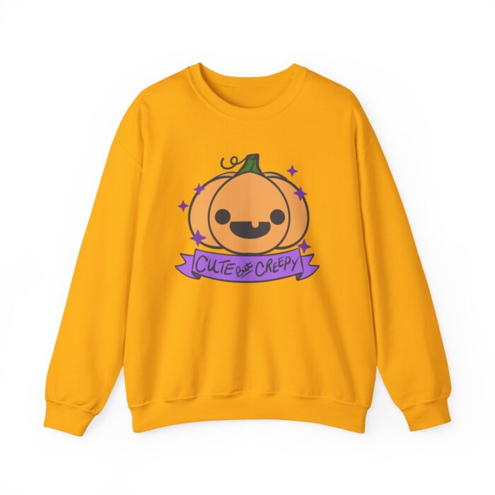 Cute But Creepy Pumpkin Sweatshirt - Gold