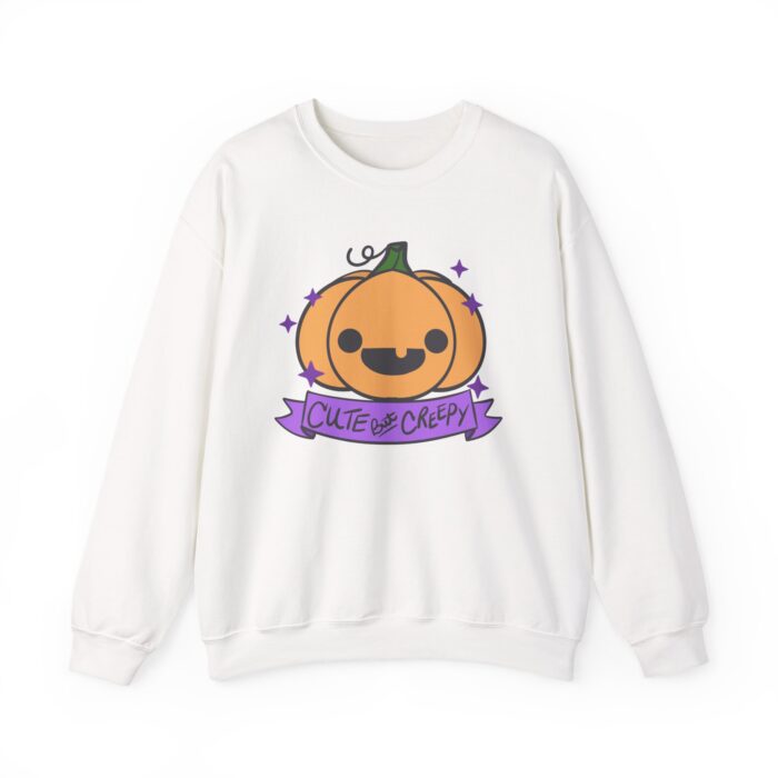 Cute But Creepy Pumpkin Sweatshirt - White